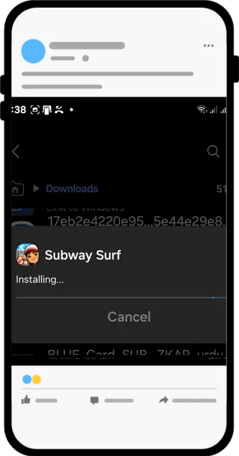 installation of subway surfers mod apk is under process