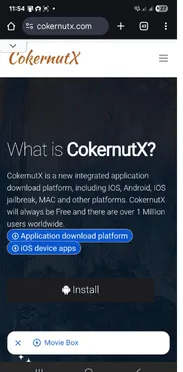 Opening screen of CokernutX website for installing Subway Surfers mod IPA
