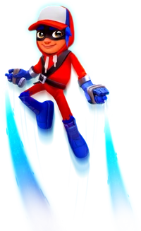 Subway Surfers mod APK character Super Runner Jake in futuristic outfit
