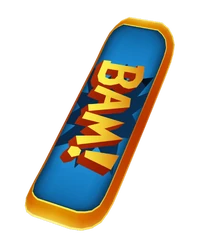 Subway Surfers mod APK hoverboard Superhero with bold comic-style design and power effects