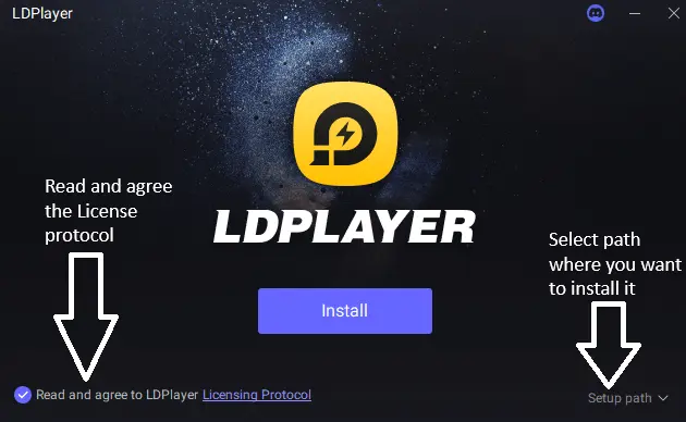 Agreeing to LDPlayer terms and conditions during installation