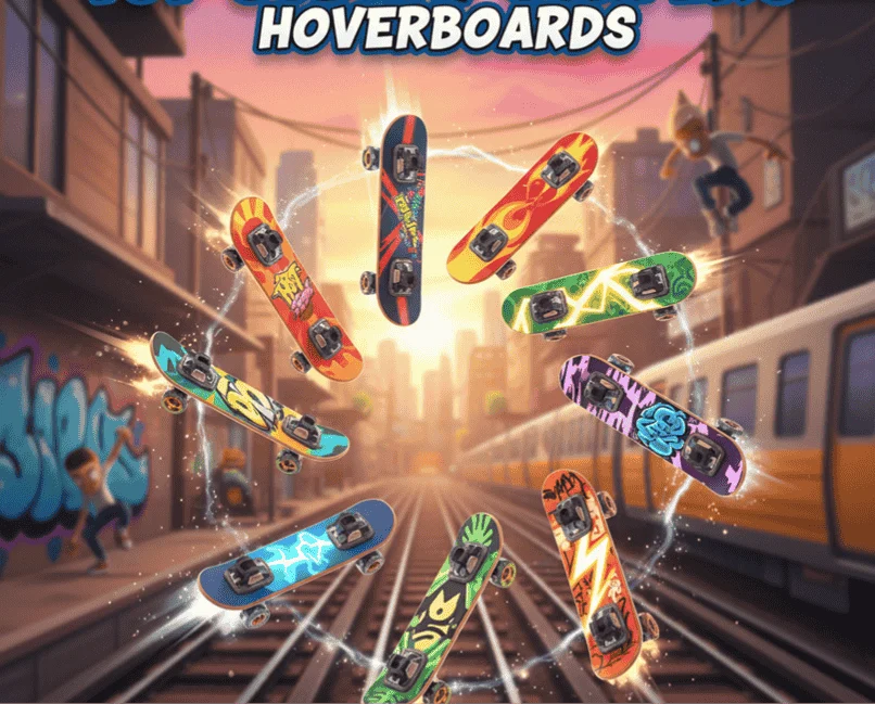 Hoverboards in Subway Surfers mod APK with vibrant designs and power-ups
