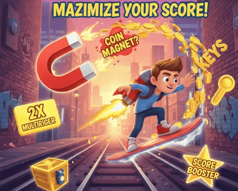 Subway Surfers mod APK power-ups like jetpack, magnet, and score booster