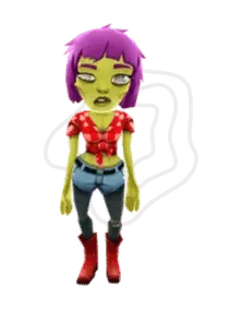 Subway Surfers mod APK character Zoe with pink hair and edgy streetwear